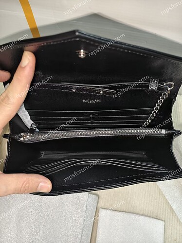 YSL classic cassandre chain wallet in grain de poudre leather-6