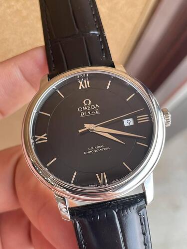 Omega De Ville Prestige black dial leather strap watch - 2 Omega De Ville Prestige (6)